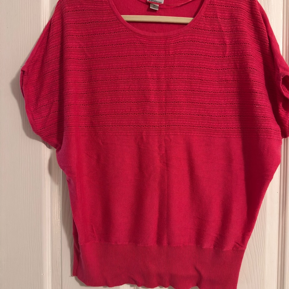 Worthington Vibrant Pink Dolman Knit Top
